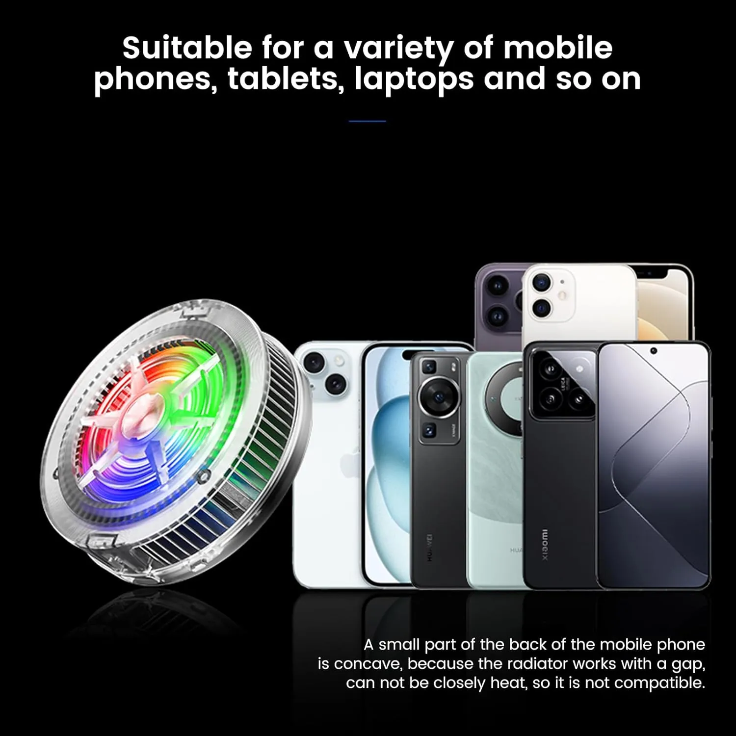 Phone Cooler, Magnetic Fan Small USB S1 ICE Phone Cooler for Gaming, Semiconductor Cooling RGB Cellphone Radiator for Cell iPhone Ipad Ps5 Gamer Influencer Tiktok Live Streaming