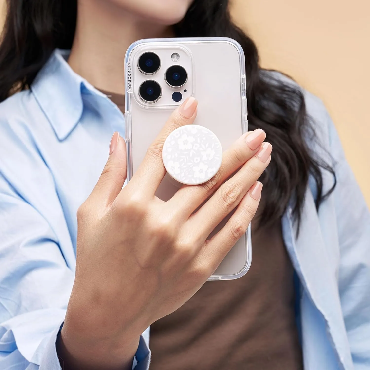 PopSockets Phone Grip with Expanding Kickstand, Adhesive Grip - Blanc Fresh