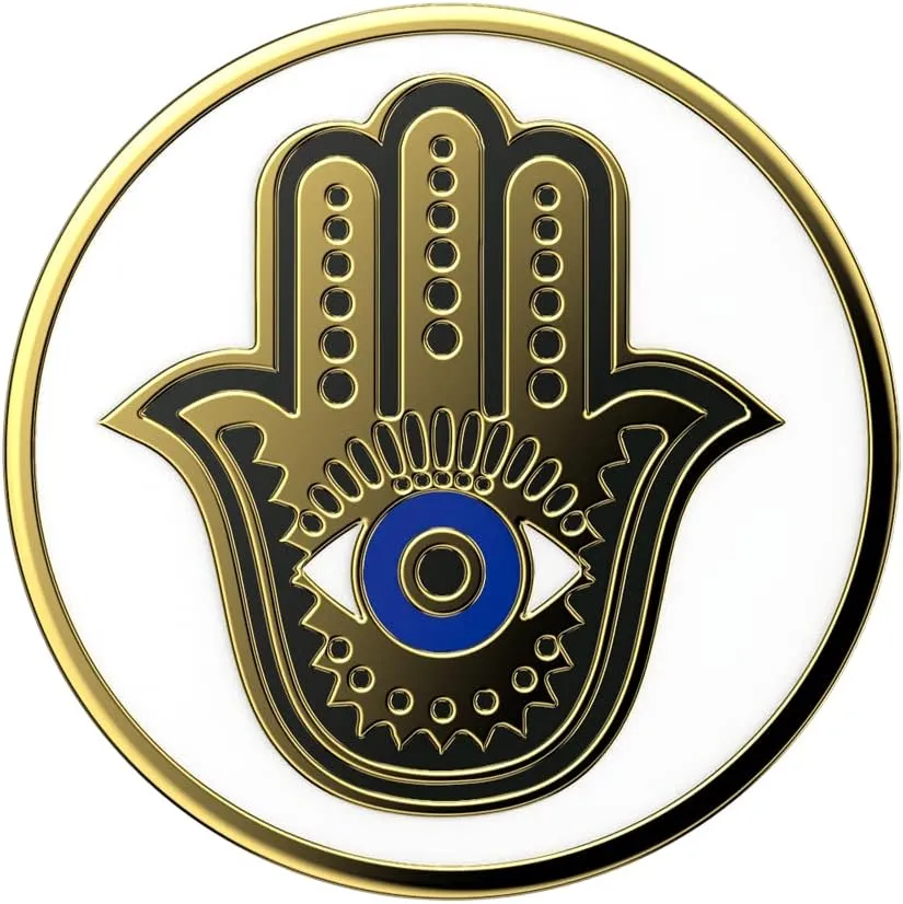 PopSockets Phone Grip with Expanding Kickstand, Enamel Hamsa Hand,White