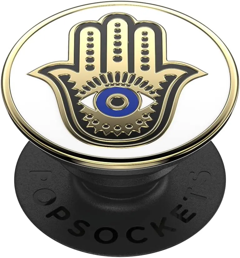 PopSockets Phone Grip with Expanding Kickstand, Enamel Hamsa Hand,White