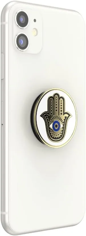 PopSockets Phone Grip with Expanding Kickstand, Enamel Hamsa Hand,White