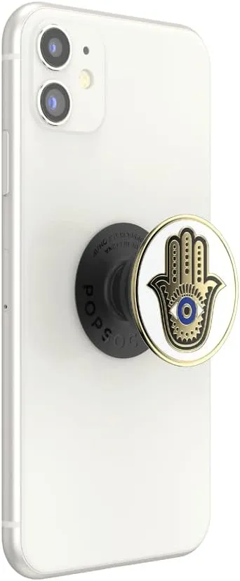 PopSockets Phone Grip with Expanding Kickstand, Enamel Hamsa Hand,White