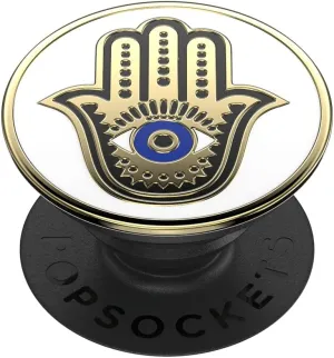 PopSockets Phone Grip with Expanding Kickstand, Enamel Hamsa Hand,White