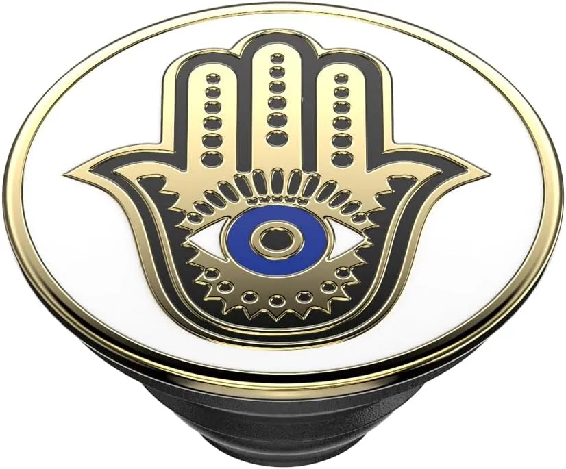 PopSockets Phone Grip with Expanding Kickstand, Enamel Hamsa Hand,White