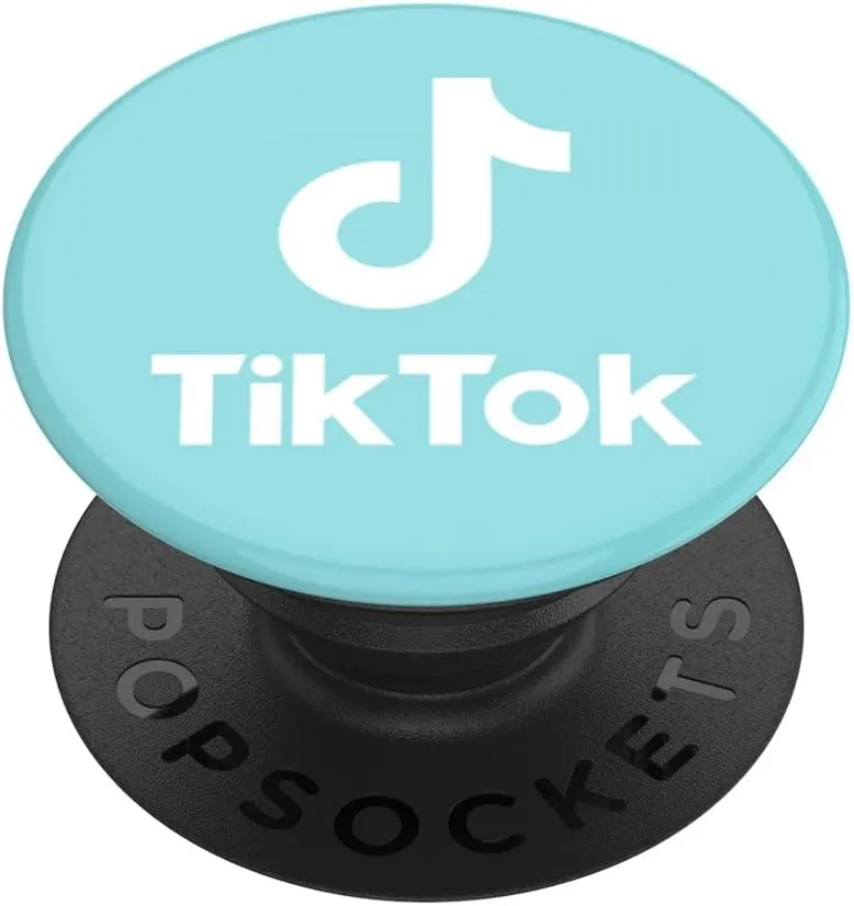 PopSockets Phone Grip with Expanding Kickstand, TikTok PopGrip - Tik Tok Blue