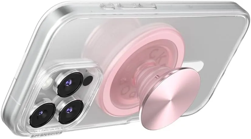PopSockets Round Phone Grip Compatible with MagSafe, Adapter Ring Included, Phone Holder, Wireless Charging Compatible - Dusty Rose