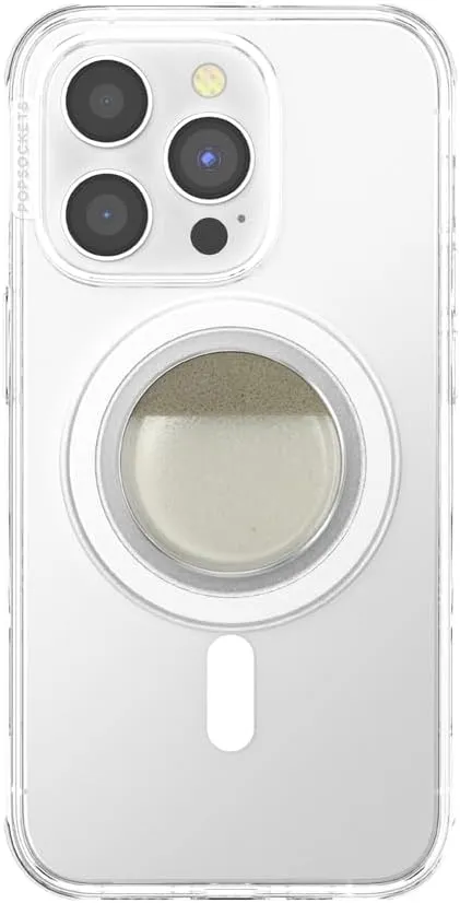 PopSockets Round Phone Grip Compatible with MagSafe, Adapter Ring Included, Phone Holder, Wireless Charging Compatible - Stoneware Coconut Cream