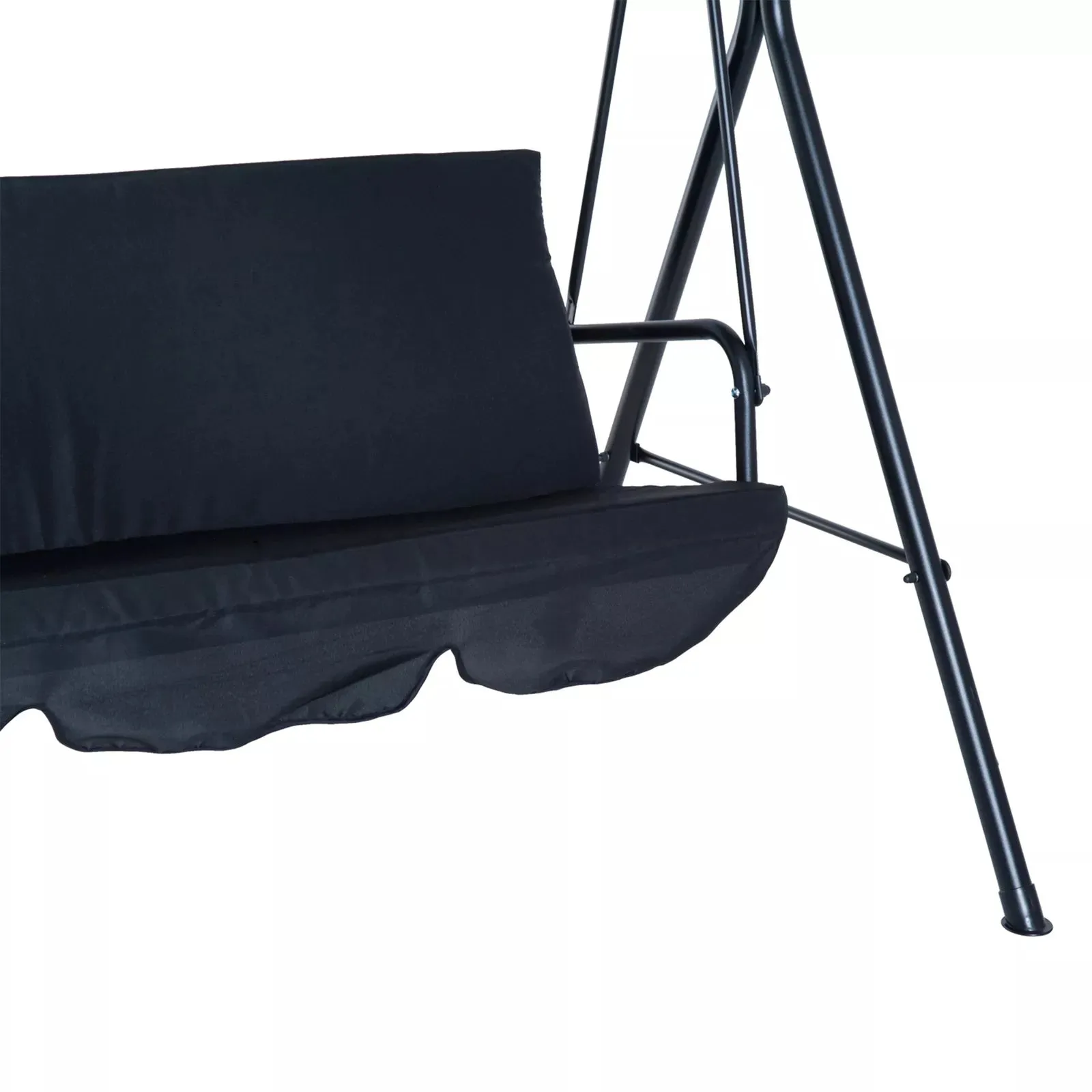 Porch Swing with Stand, Comfortable 3-Person Swing, Adjustable Canopy