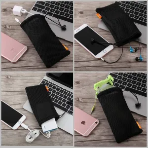 Pouch Carry Bag, Organizer for Smart Phones/Power Bank/USB Flash Drive/SD Cards and Other Accessories(Black)