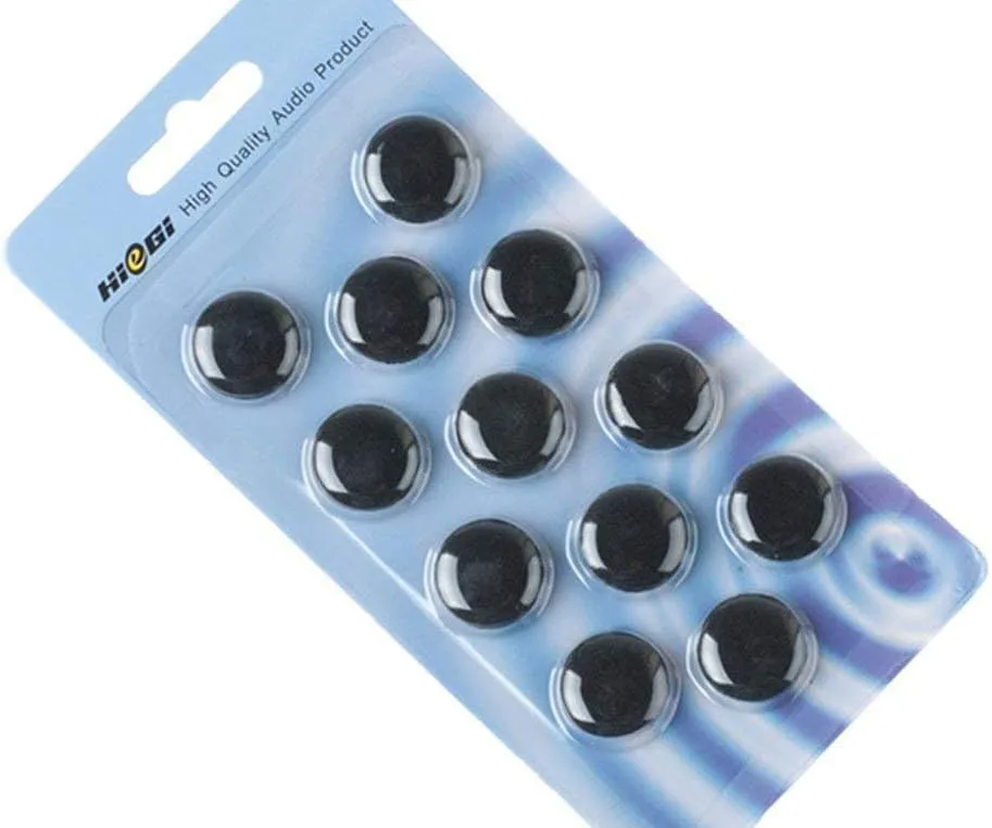 Quality Replacement Foam Pad Earbud Earpad 12 Pack Sponge Cushion Covers for iPod and Stereo Headsets - Black