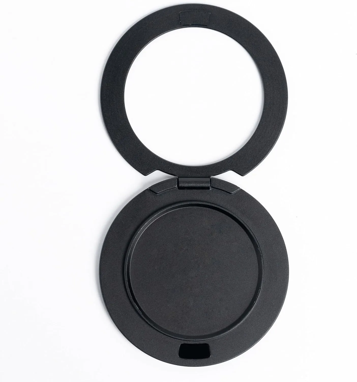 R Stand Magnetic Ring Holder for iPhone 12 13 14 15 16 Pro max Series, Ultra-Thin Aluminum Compatible with MagSafe Cases, Removable Grip Base for PopSocket Stand (Matte Black)