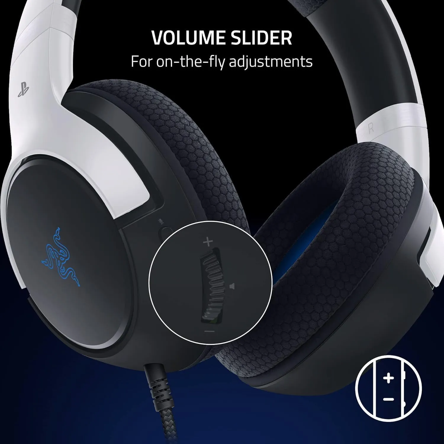 Razer Kaira X Wired Gaming Headset for PlayStation 5 / PS5, PS4, PC, Mac, Mobile: 50mm Drivers - HyperClear Cardioid Mic - Memory Foam Cushions - On-Headset Controls - White & Black