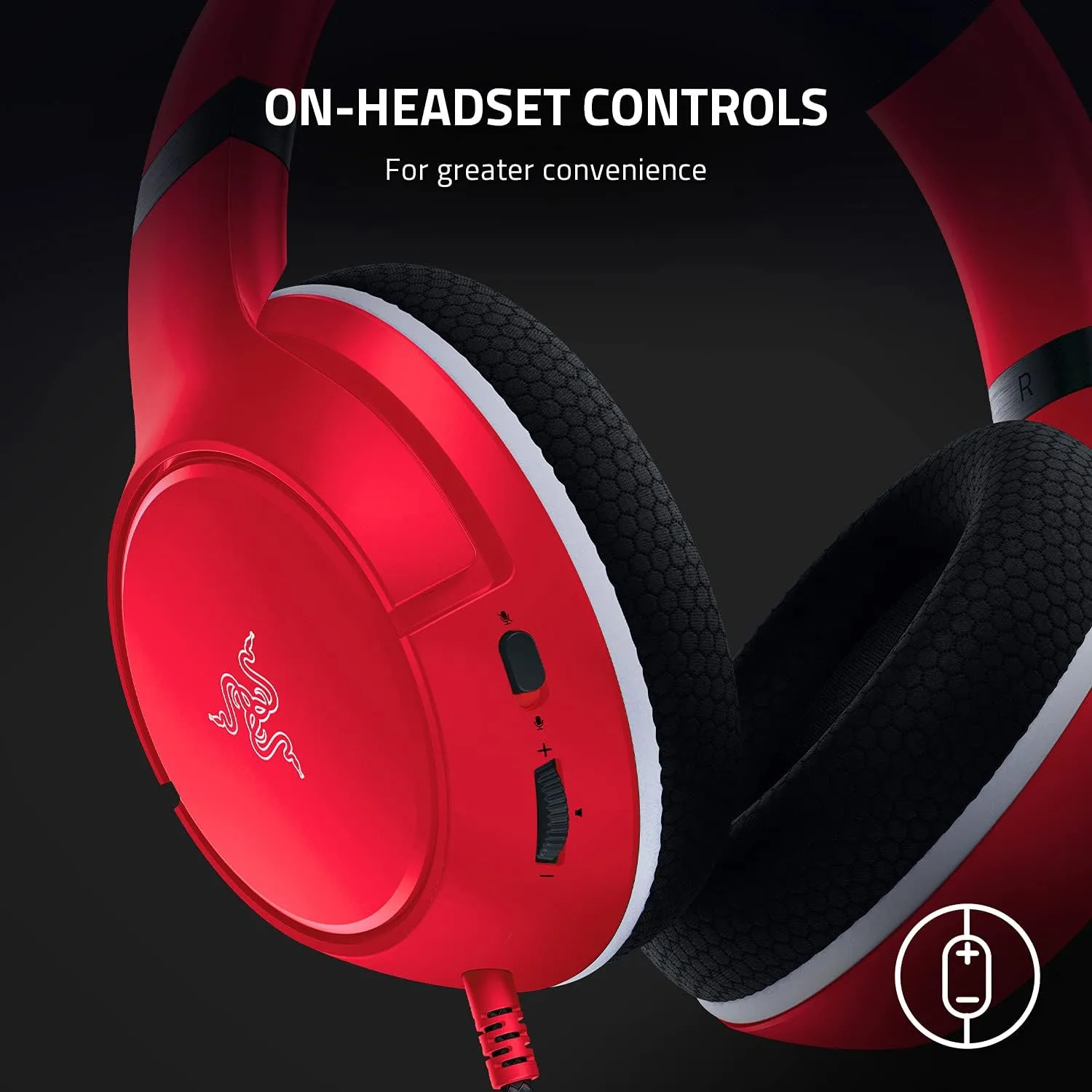 Razer Kaira X Wired Headset for Xbox Series X|S, Xbox One, PC, Mac & Mobile Devices: Triforce 50mm Drivers - HyperClear Cardioid Mic - Memory Foam Ear Cushions - On-Headset Controls - Pulse Red