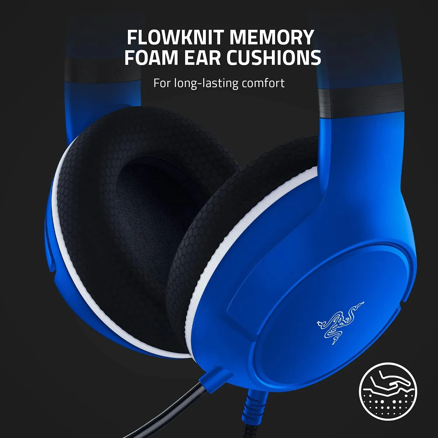 Razer Kaira X Wired Headset for Xbox Series X|S, Xbox One, PC, Mac & Mobile Devices: Triforce 50mm Drivers - HyperClear Cardioid Mic - Memory Foam Ear Cushions - On-Headset Controls - Shock Blue