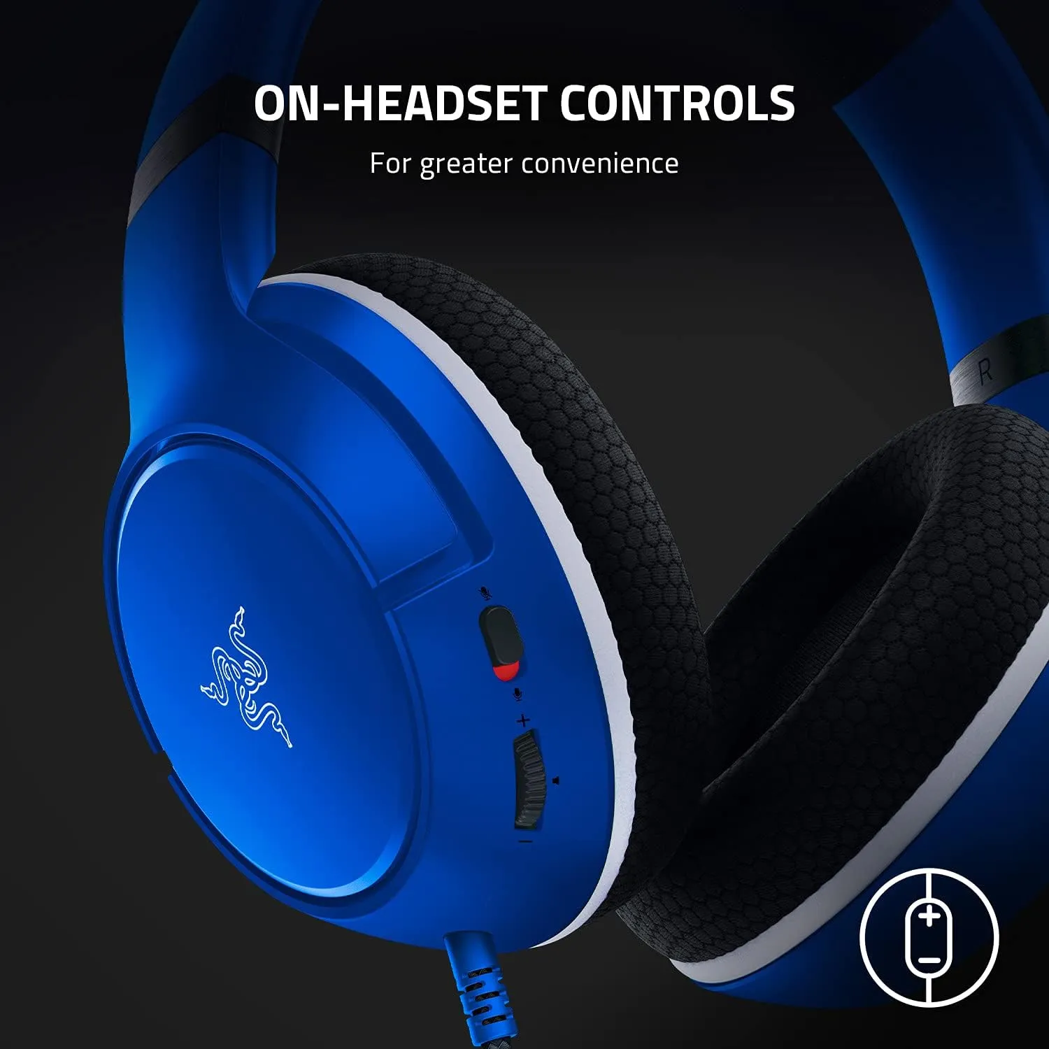 Razer Kaira X Wired Headset for Xbox Series X|S, Xbox One, PC, Mac & Mobile Devices: Triforce 50mm Drivers - HyperClear Cardioid Mic - Memory Foam Ear Cushions - On-Headset Controls - Shock Blue