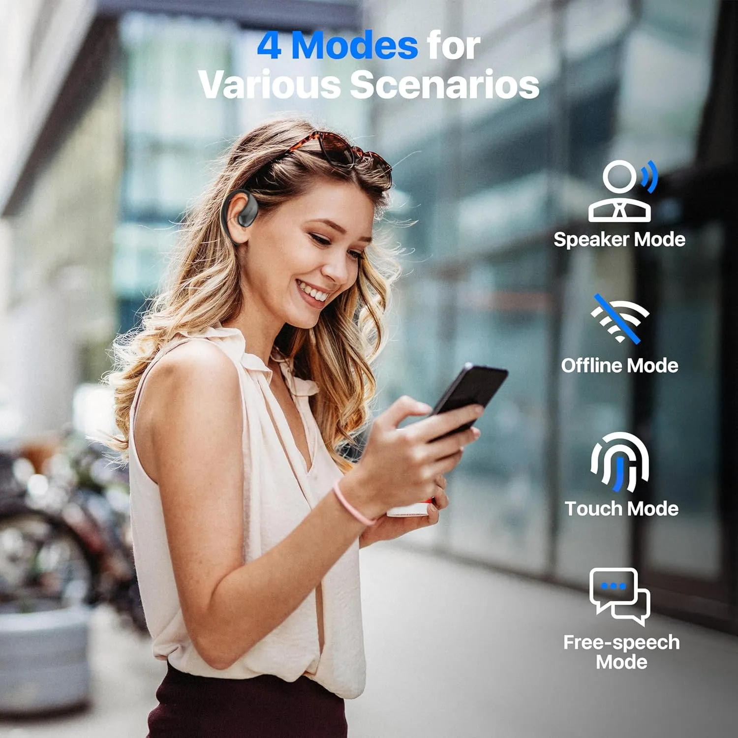 Real Time Language Translator Earbuds, AI Language Translator Earphone 3-in-1 Accents & Long Battery Life Translation Earbuds TWS 144 Languages & 8 Offline for Travel Business(Black)