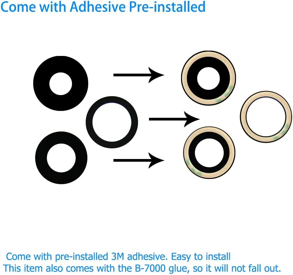 Rear Camera Lens Replacement with Pre-Installed Adhesive and Repair Toolkit for iPhone 13 Pro 6.1 Inch & iPhone 13 Pro Max 6.7 Inch