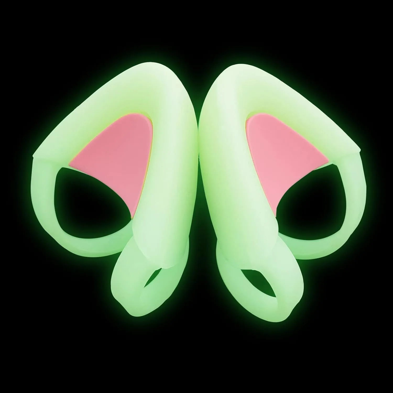 REEYEAR Glow in Night Cute Cat Ears Fits for HypreX Cloud/Cloud Stinger/Cloud Flight Headsets, Universal Fit Lovely Kitty Adjustable Attachment Straps for Gaming Headphone,Light Yellow&Pink