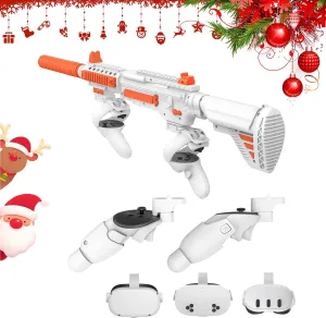 Relohas VR Handle Accessories for Meta Quest 3, 3S, Gun Stock for Oculus Quest, Weighted Controller Grips, Enhance Realistic FPS Gaming Experience (Machine)