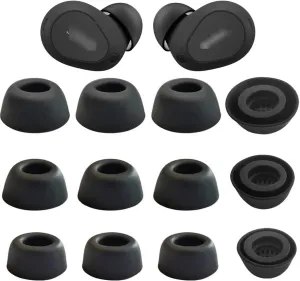 Replacement Ear Tips Compatible with Jabra Elite 10 Earbuds, Silicone Ear Buds Ear Cap Ear Plug Eartips Replacement for Jabra Elite 10 / Elite 85t Earbuds,S/M/L 3 Size 6 Pairs, Black 126