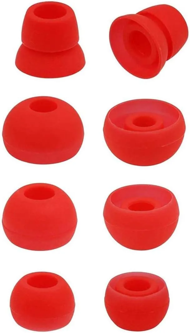 Replacement Silicone Earbuds Ear Tips Eargels Buds Set Compatible with Beats Powerbeats 3 Powerbeats 2 Wireless in-Ear Earphones (4 Pairs/Dark Red)