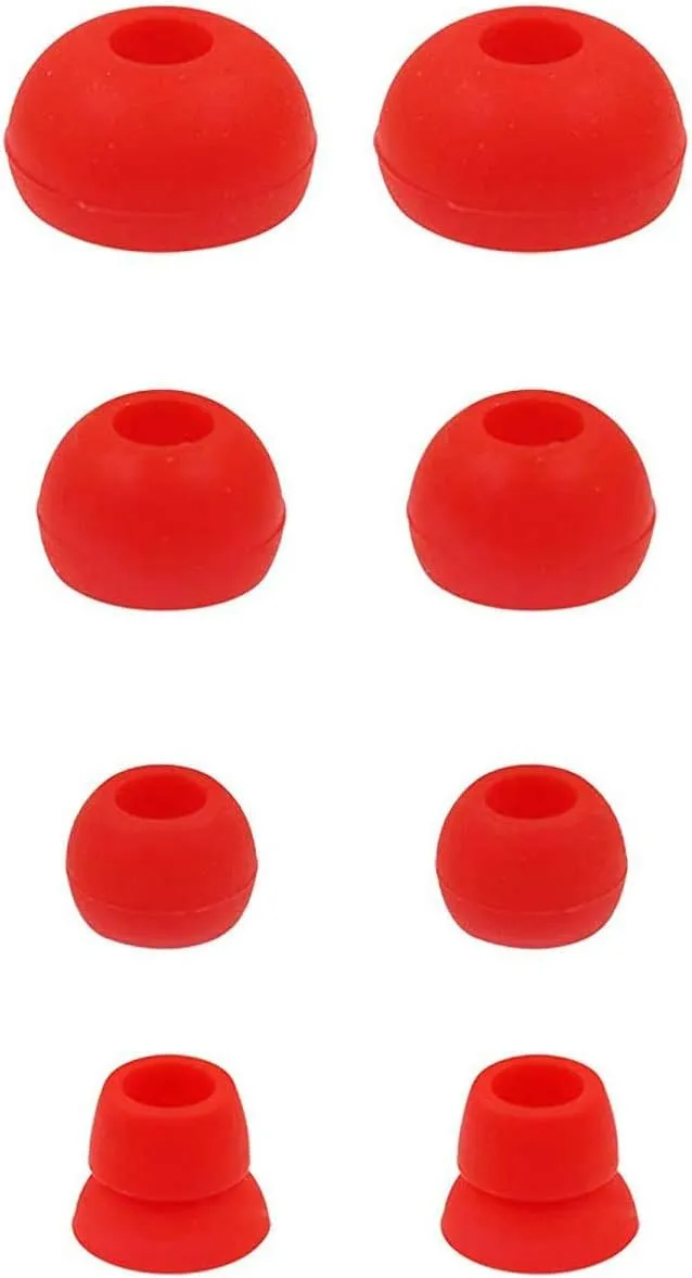 Replacement Silicone Earbuds Ear Tips Eargels Buds Set Compatible with Beats Powerbeats 3 Powerbeats 2 Wireless in-Ear Earphones (4 Pairs/Dark Red)