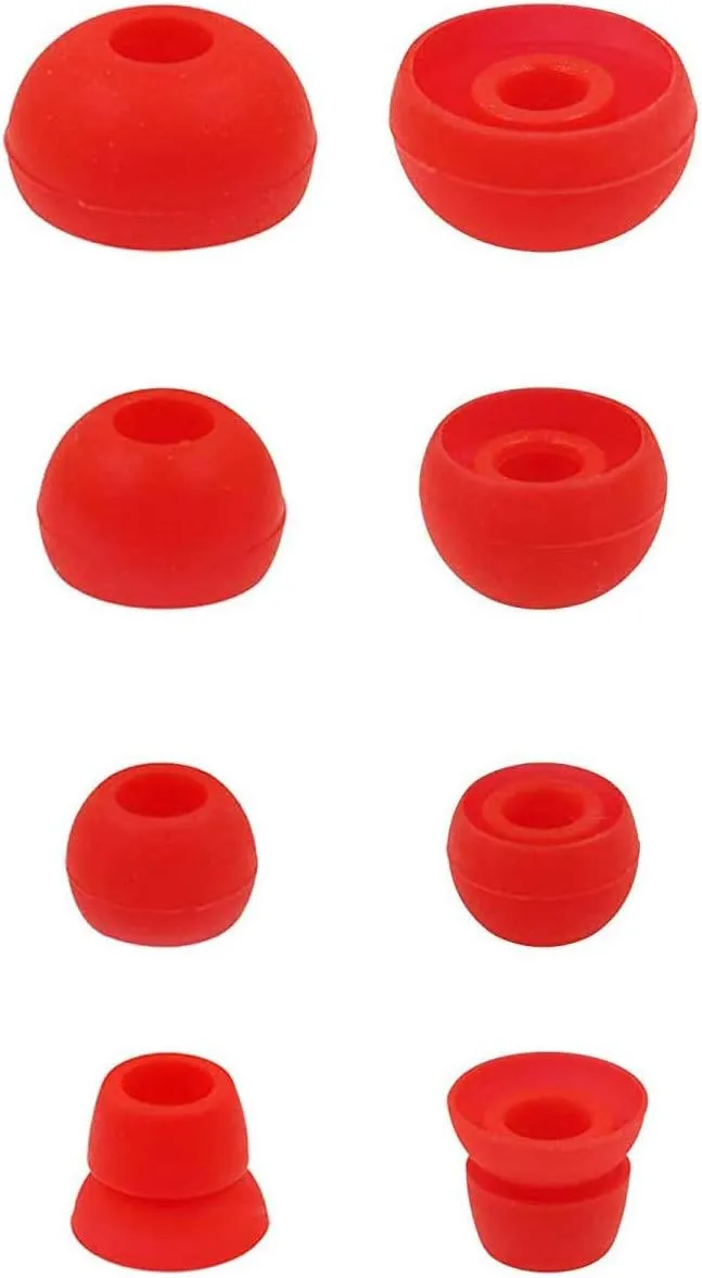 Replacement Silicone Earbuds Ear Tips Eargels Buds Set Compatible with Beats Powerbeats 3 Powerbeats 2 Wireless in-Ear Earphones (4 Pairs/Dark Red)