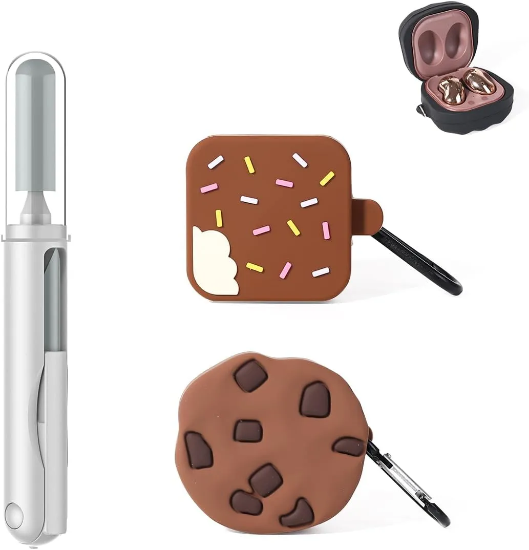 Samsung Galaxy Buds Case (2 Pack) - Protective Silicone Cover with 3 in 1 Cleaning Brush Pen Tools