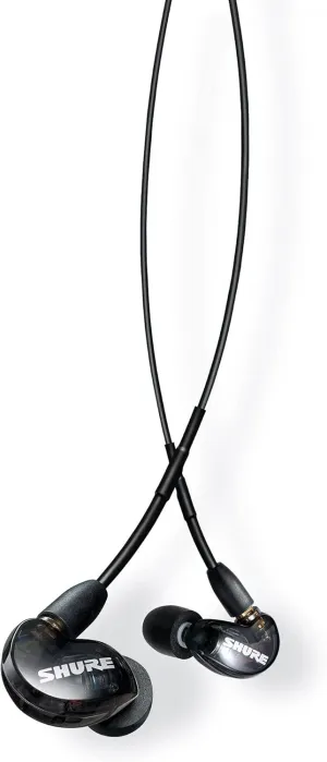 Shure SE215 PRO Wired Earbuds - Professional Sound Isolating Earphones, Clear Sound & Deep Bass, Single Dynamic MicroDriver, Secure Fit in Ear Monitor, Plus Carrying Case & Fit Kit - Black (SE215-K)