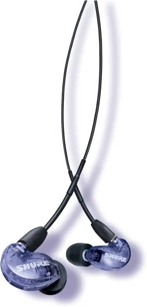 Shure SE215 Special Edition PRO Wired Earbuds, Professional Sound Isolating Earphones, Clear with Deep Bass, Single Dynamic MicroDriver, for Music, Gaming, & Calls - Purple