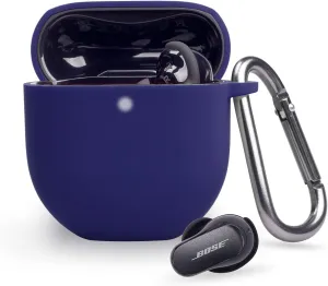 Silicone Cover for Bose QuietComfort Earbuds II 2022, Soft Shockproof Silicone Protective Case Sleeve Skin Cover for Bose QuietComfort Earbuds II (Dark Blue)