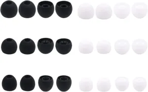 Silicone Earbud Tips Earbuds Replacement Tips Ear Tips Eartips Compatible with Sony Headphones WF-1000XM4 WF-1000XM3 WF-SP900 WF-SP800N XBA-H1 MDR-XB50AP, etc, S/M/L 12 Pairs, Black and White