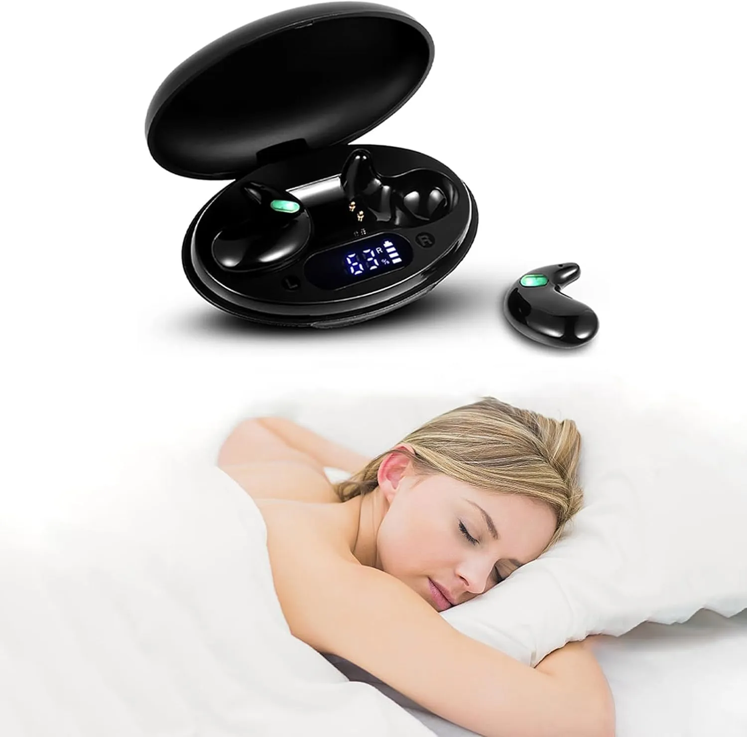 Sleep Earbuds Headphones for Sleeping Suitable for Games Sports Work Bluetooth 5.2 with Charging Box,Comfortable Fit,Invisible Earbuds,Sleeping Headphones for Side Sleepers