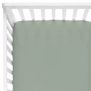 Solid Moss Bamboo Knit Crib Sheet