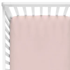 Solid Petal Pink Bamboo Knit Crib Sheet