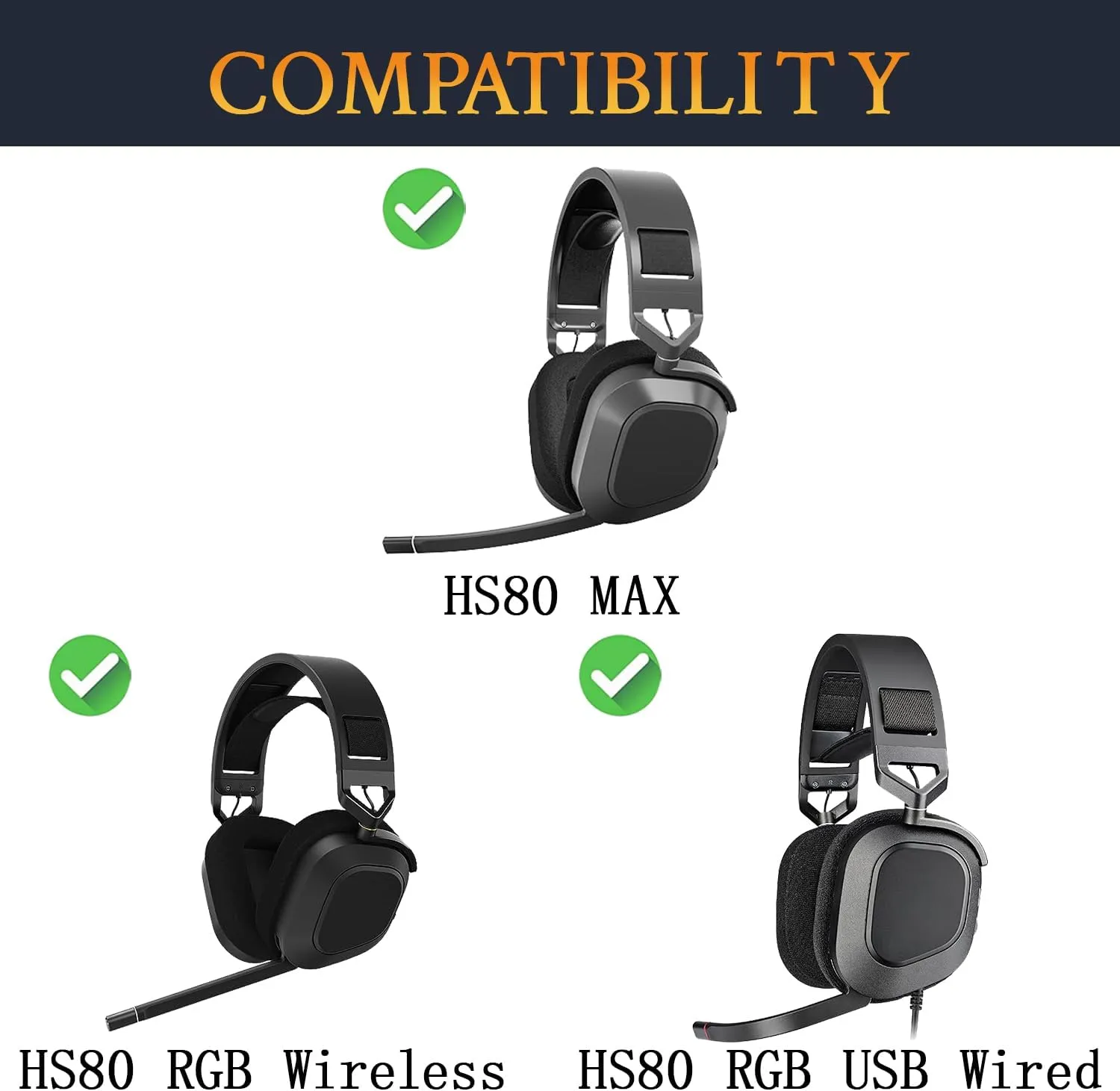 SOULWIT Cooling-Gel Earpads Replacement for Corsair HS80 Max/HS80 USB Wired/HS 80 RGB Wireless Gaming Headsets, Ear Pads Cushions with High-Density Noise Isolation Foam - Purple Black