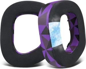 SOULWIT Cooling-Gel Earpads Replacement for Corsair HS80 Max/HS80 USB Wired/HS 80 RGB Wireless Gaming Headsets, Ear Pads Cushions with High-Density Noise Isolation Foam - Purple Black