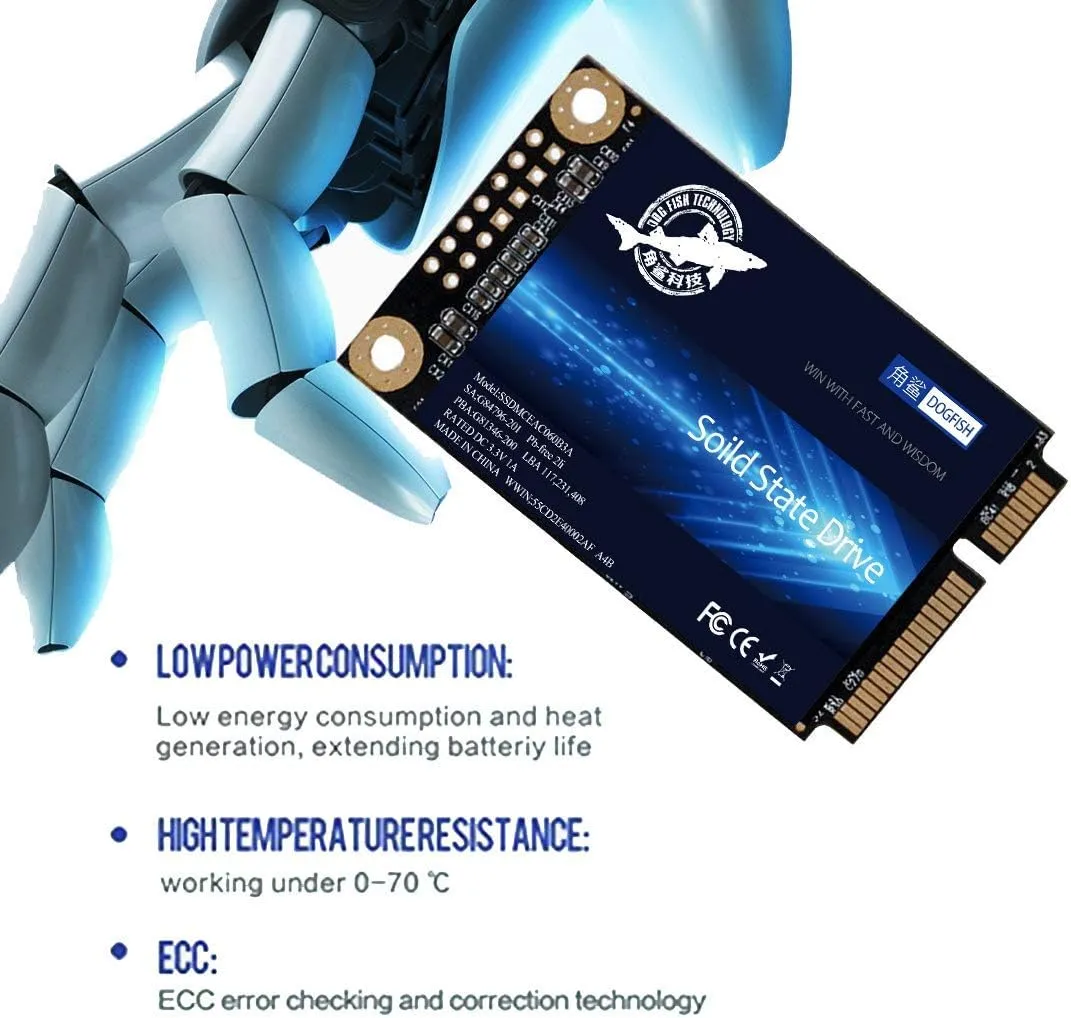 SSD MSATA 128GB Dogfish High Performance Internal Solid State Drive for Desktop Laptop 3 Unit Package Pack [128GB(3Packs),MSATA]