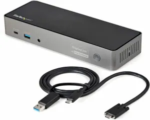 StarTech.com USB-C & USB-A Dock - Hybrid Universal Triple Monitor Laptop Docking Station w/ DisplayPort & HDMI 4K 60Hz - 85W PD, 6x USB Hub 10Gbps, GbE, Audio, TAA