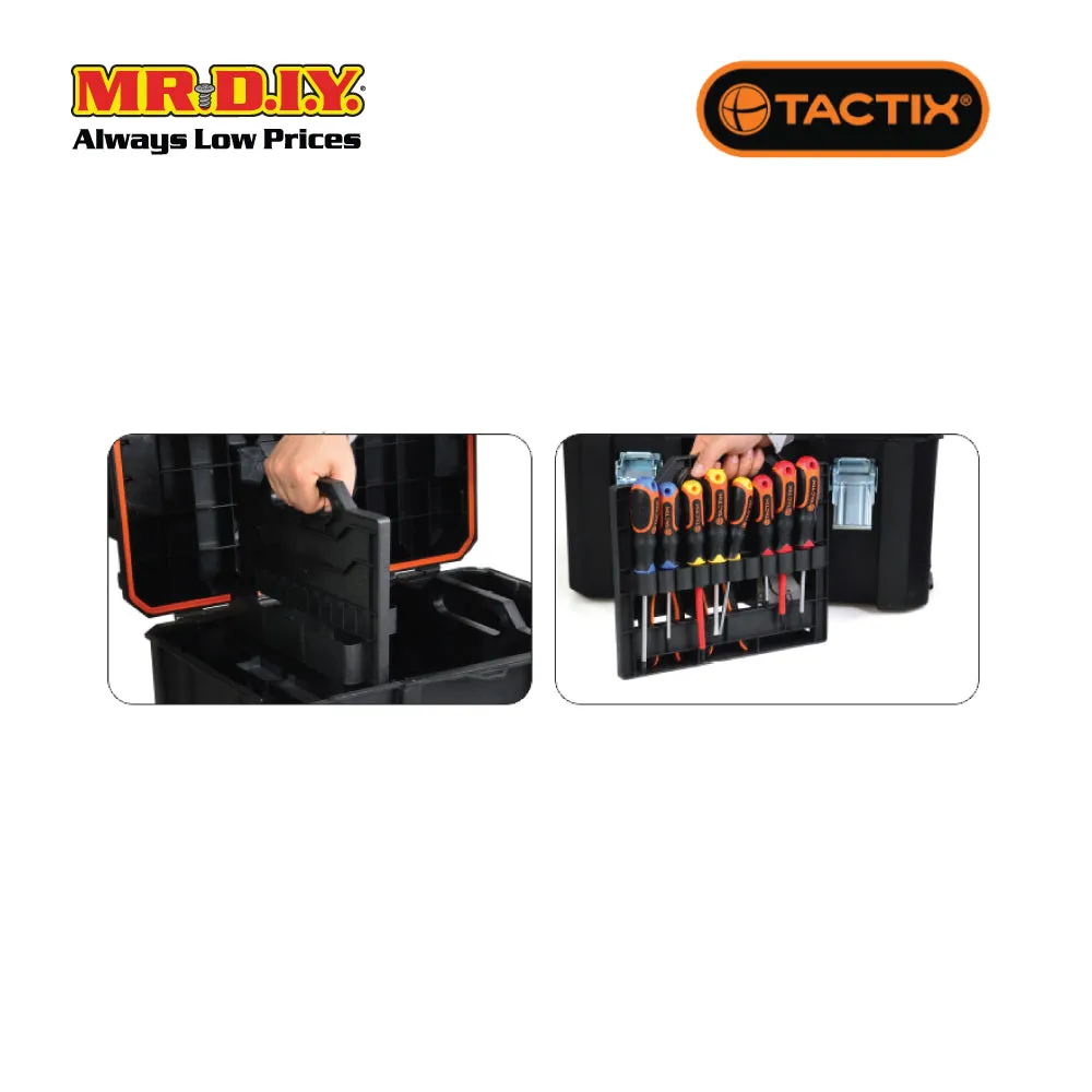 TACTIX Mid Tool Box With Tool Organizer