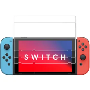 TalkWorks Nintendo Switch Screen Protector - Scratch, Crack Resistant, Ultra-Thin HD Touchscreen Tempered Glass Cover (Pack of 3)