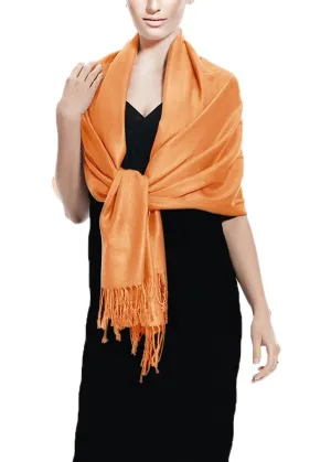 Tangerine Pashmina Shawl Wrap Scarf