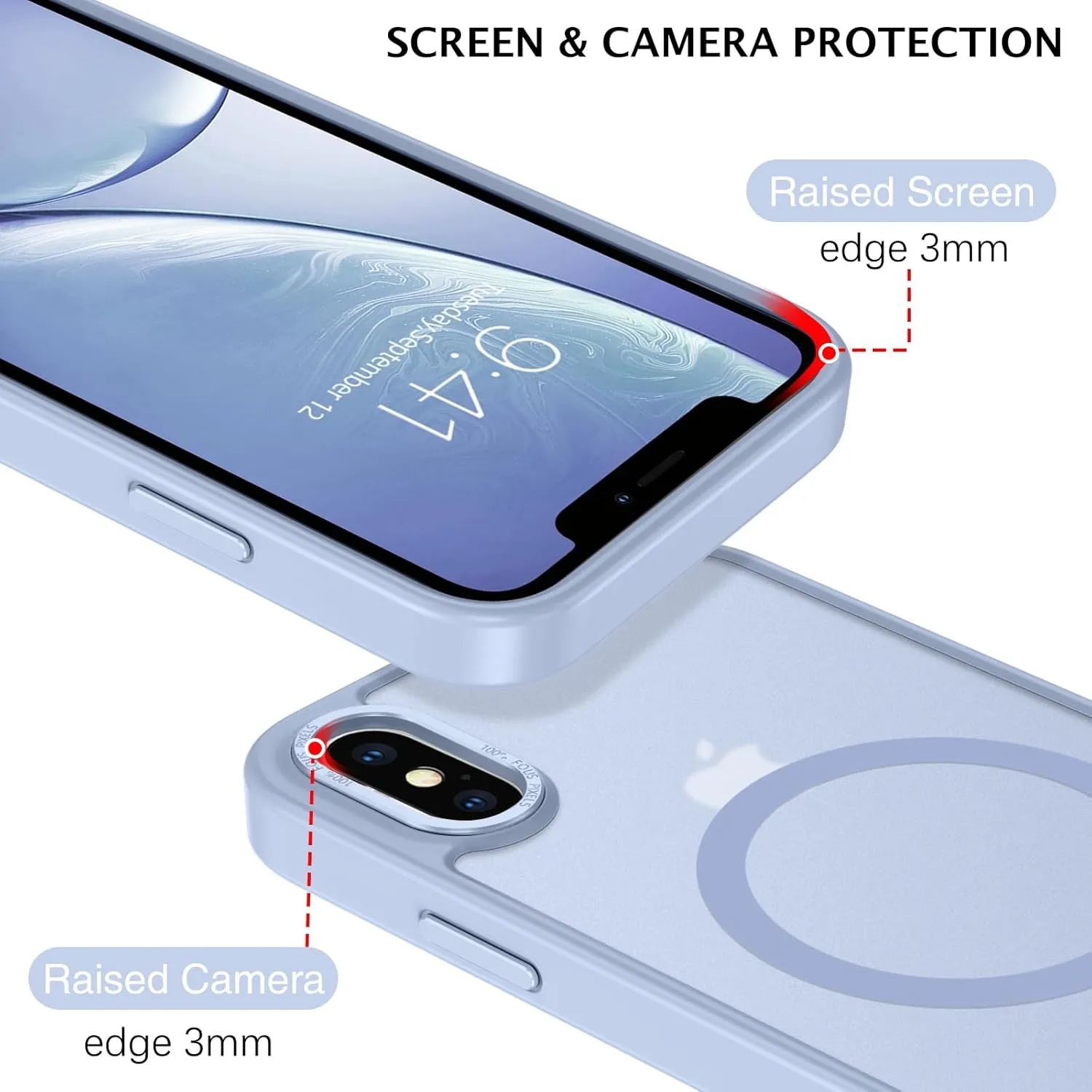 Telaso for iPhone X Case, iPhone Xs Phone Case Compatible with Magsafe Wireless Charging Translucent Matte Back Slim Shockproof Anti-Scratch Anti-Yellow Protective Magnetic iPhone X/XS Case, Blue