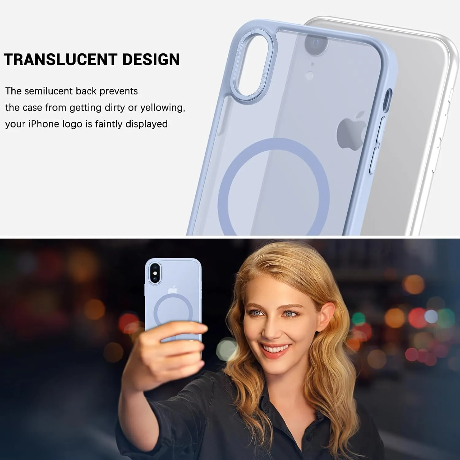 Telaso for iPhone X Case, iPhone Xs Phone Case Compatible with Magsafe Wireless Charging Translucent Matte Back Slim Shockproof Anti-Scratch Anti-Yellow Protective Magnetic iPhone X/XS Case, Blue