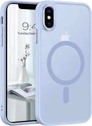 Telaso for iPhone X Case, iPhone Xs Phone Case Compatible with Magsafe Wireless Charging Translucent Matte Back Slim Shockproof Anti-Scratch Anti-Yellow Protective Magnetic iPhone X/XS Case, Blue