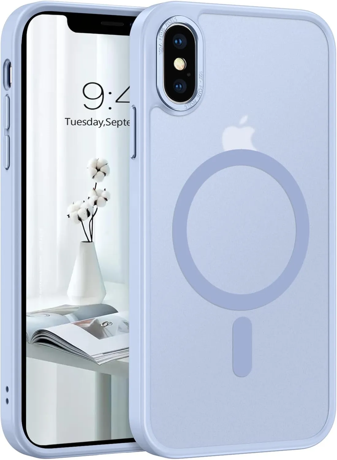 Telaso for iPhone X Case, iPhone Xs Phone Case Compatible with Magsafe Wireless Charging Translucent Matte Back Slim Shockproof Anti-Scratch Anti-Yellow Protective Magnetic iPhone X/XS Case, Blue