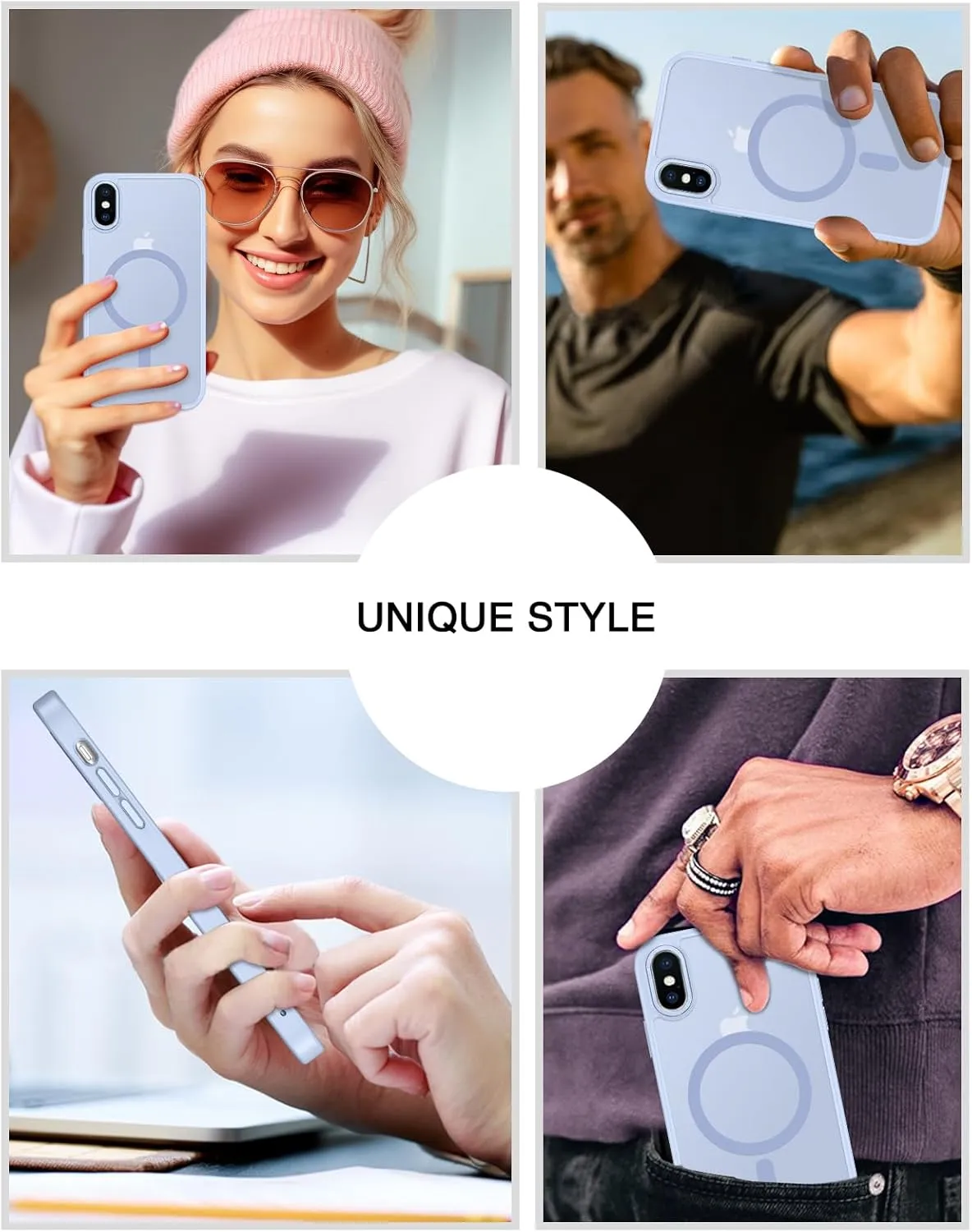 Telaso for iPhone X Case, iPhone Xs Phone Case Compatible with Magsafe Wireless Charging Translucent Matte Back Slim Shockproof Anti-Scratch Anti-Yellow Protective Magnetic iPhone X/XS Case, Blue