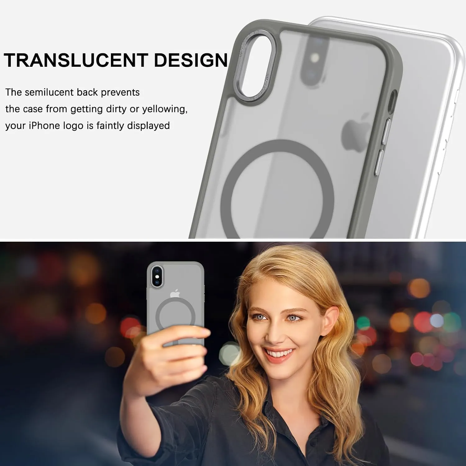 Telaso for iPhone X Case, iPhone Xs Phone Case Compatible with Magsafe Wireless Charging Translucent Matte Back Slim Shockproof Anti-Scratch Anti-Yellow Protective Magnetic iPhone X/XS Case, Grey