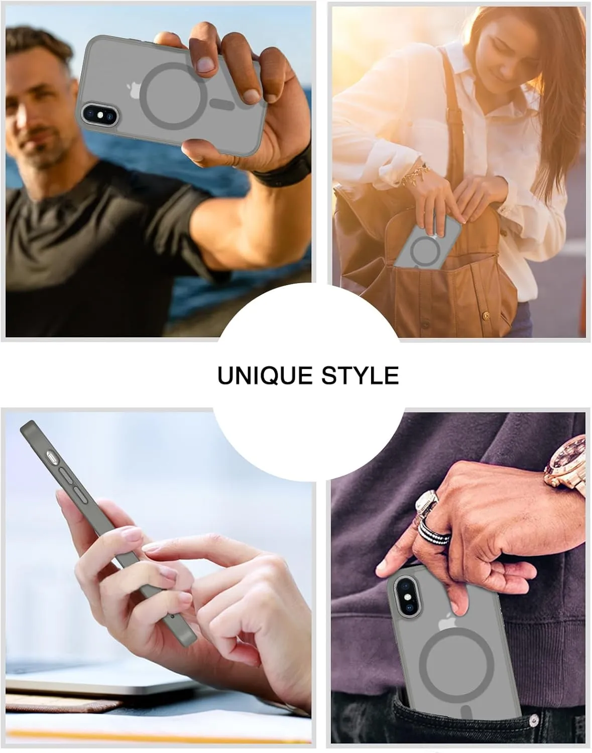 Telaso for iPhone X Case, iPhone Xs Phone Case Compatible with Magsafe Wireless Charging Translucent Matte Back Slim Shockproof Anti-Scratch Anti-Yellow Protective Magnetic iPhone X/XS Case, Grey
