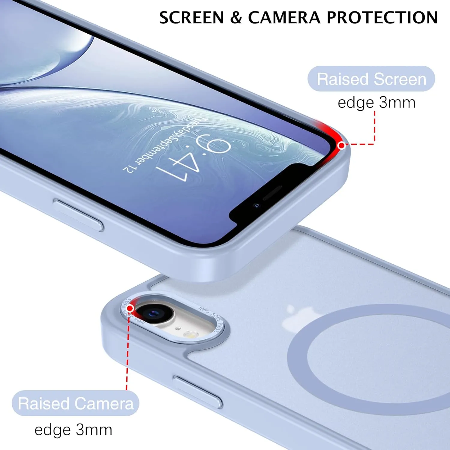 Telaso for iPhone XR Case, iPhone XR Phone Case Compatible with Magsafe Translucent Matte Back Shockproof Anti-Scratch Anti-Yellow Full Body Protective Magnetic iPhone XR Case, Baby Blue